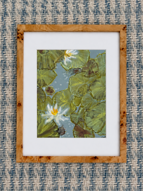 Lily Pads and Koi Ponds No. 1 framed original painting
