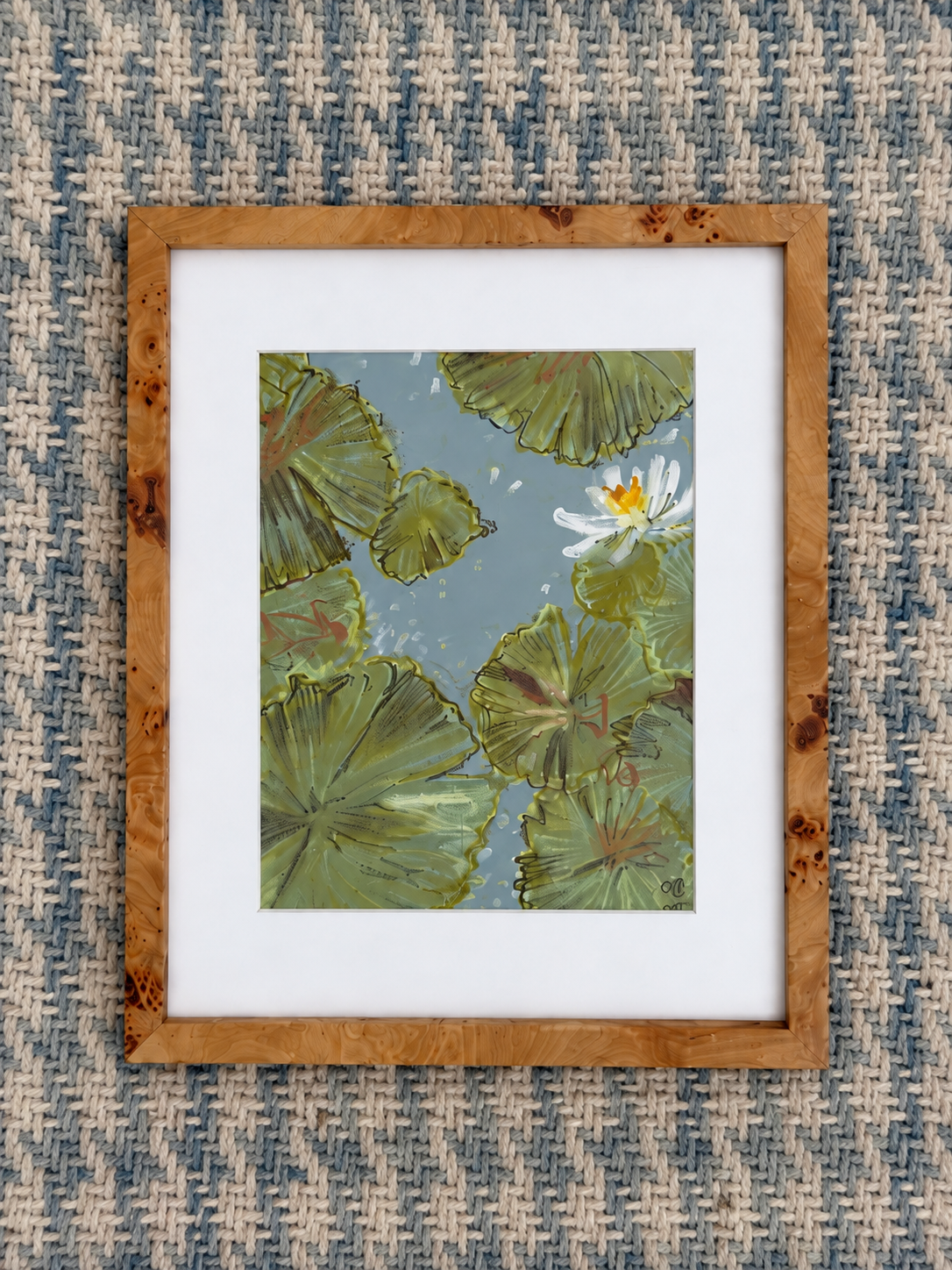 Lily Pads and Koi Ponds No. 2 framed original painting