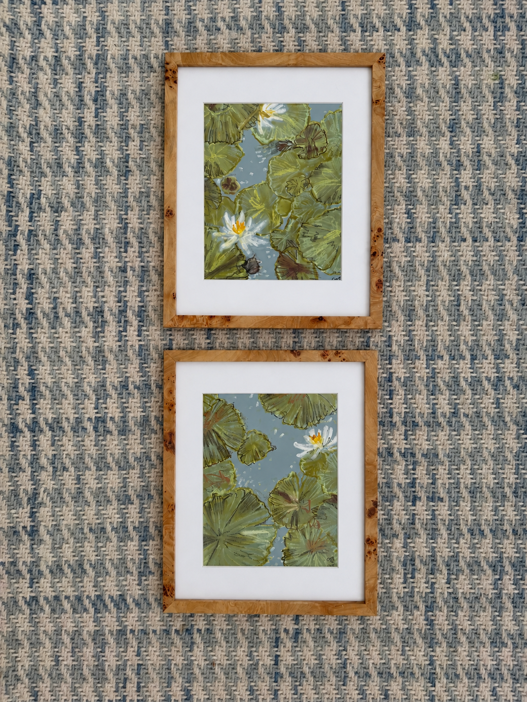 Lily Pads and Koi Ponds displayed as a coordinating pair